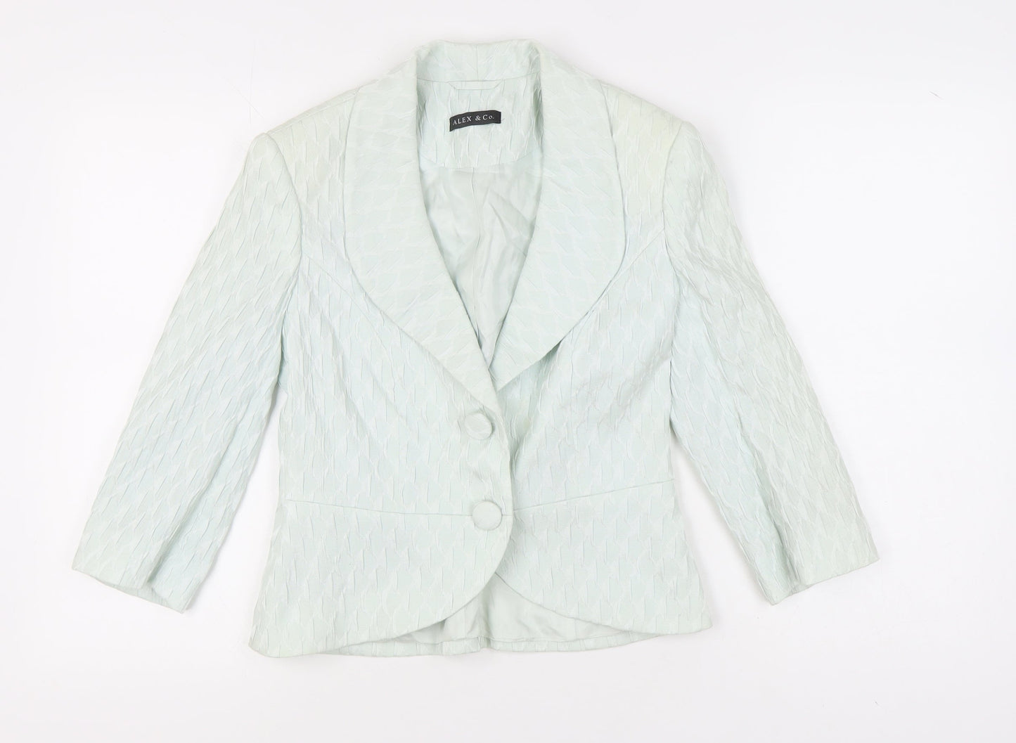 Alex & Co. Green Women's Blazer, Size 12, Shawl Lapel