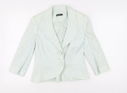 Additional front view of Alex & Co. Green Women's Blazer, size 12, Shawl Lapel