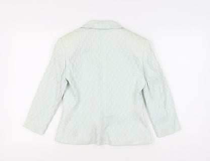 Back view of Alex & Co. Green Women's Blazer, size 12, Shawl Lapel