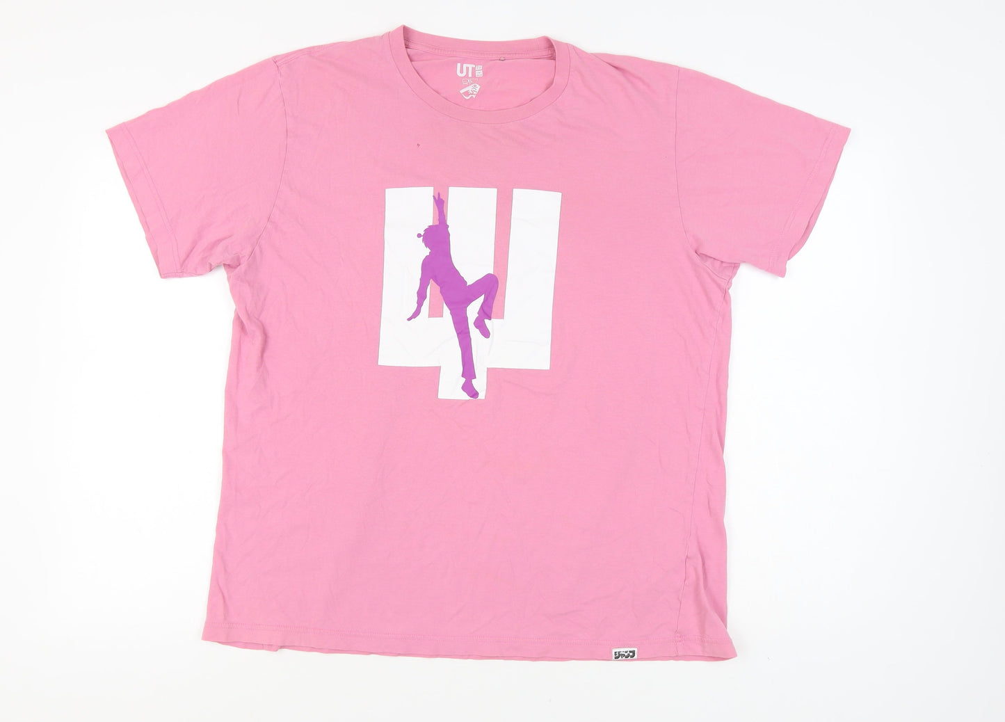 Uniqlo Unisex Pink XL Cotton T-Shirt Casual Summer