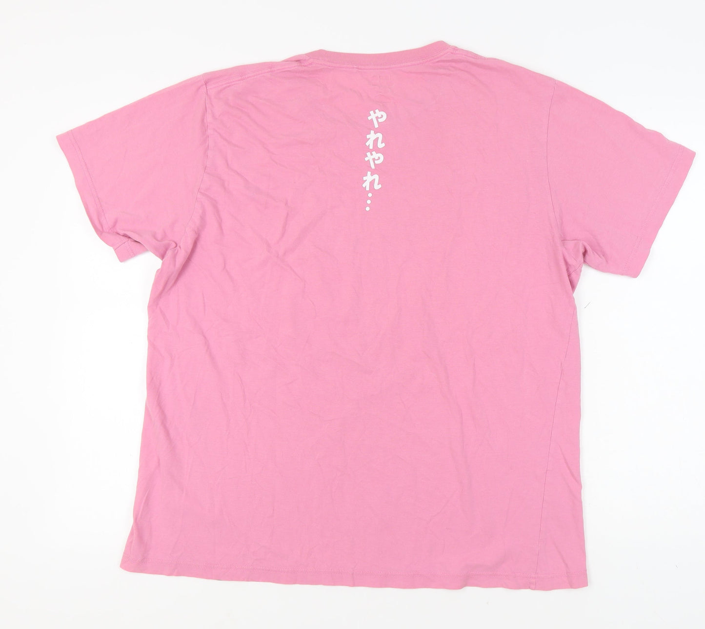 Uniqlo Unisex Pink XL Cotton T-Shirt Casual Summer