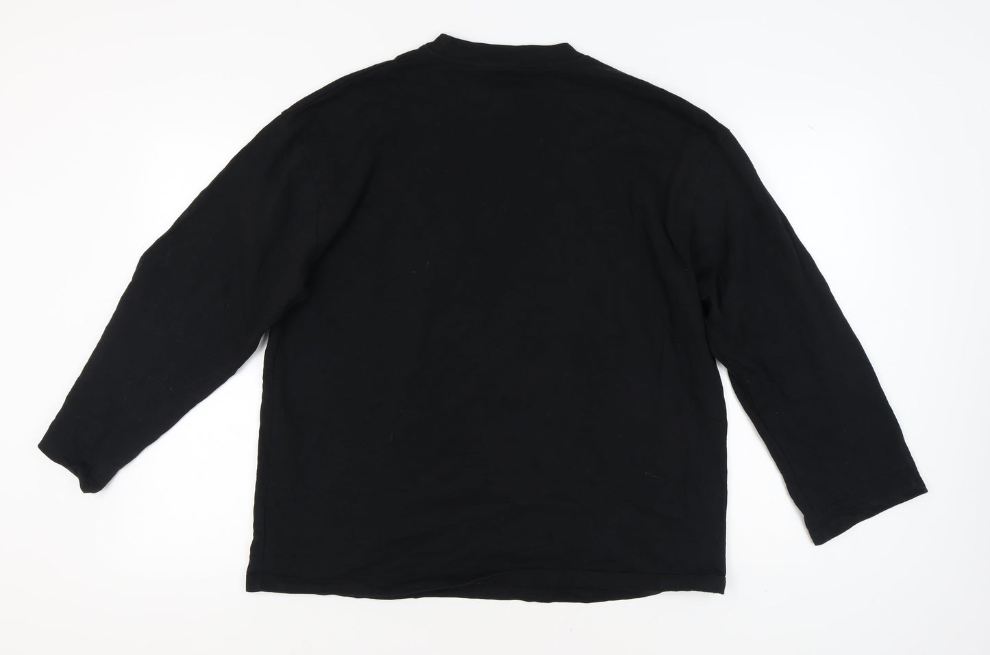 ASOS DESIGN Black Graphic T-Shirt, Size 14, Long Sleeve
