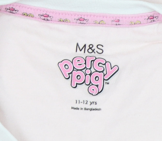 Marks and Spencer Percy Pig Girls Pink T-Shirt 11-12 Years