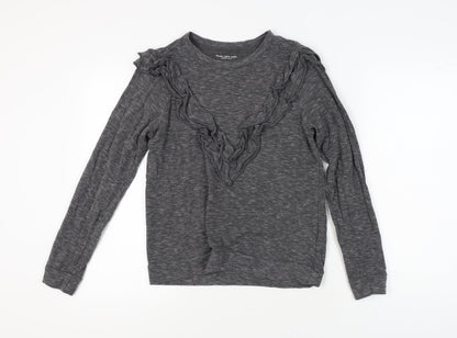 Marc New York Women's Grey Ruffle Knit Top - S