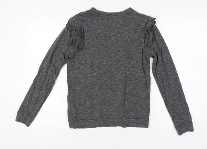 Marc New York Women's Grey Ruffle Knit Top - S