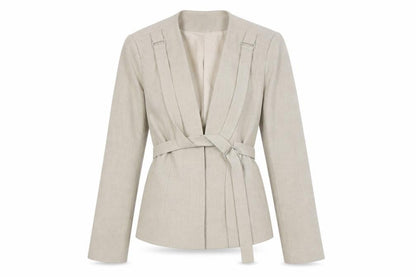 PRETTYLITTLETHING Label Women's Beige Blazer, Size 8