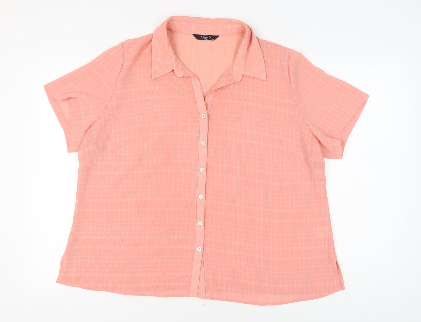 Bm Women's Pink Button-Up Shirt Size 22