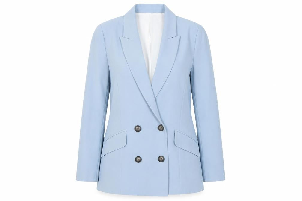 River Island Women's Blue Blazer UK 8 Double-Breasted