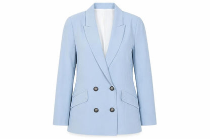 River Island Women's Blue Blazer UK 8 Double-Breasted