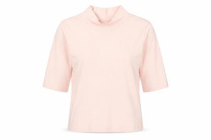 Front view of Abercrombie & Fitch Kids girls’ pink xl mock neck 3/4 sleeve top