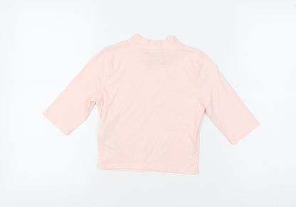 Back view of Abercrombie & Fitch Kids girls’ pink xl mock neck 3/4 sleeve top