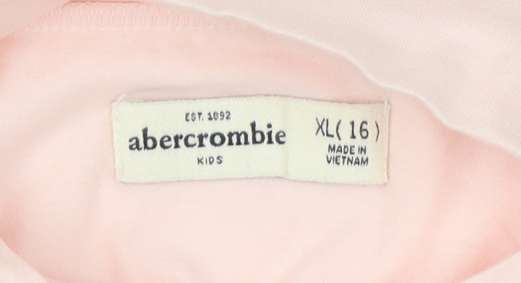 Abercrombie & Fitch Kids Girls Pink XL Mock Neck 3/4 Sleeve Top