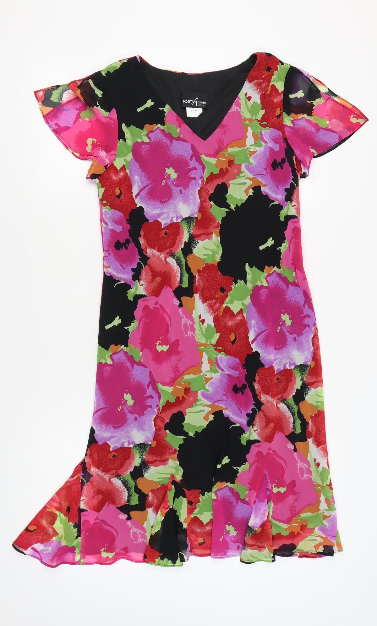 Positive Attitude Women’s Multicoloured Floral Dress Size 12