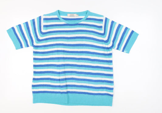 Honor Millburn Women's Blue Striped Pullover Jumper M