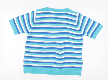 Back view of Honor Millburn Women's Blue Striped jumper M