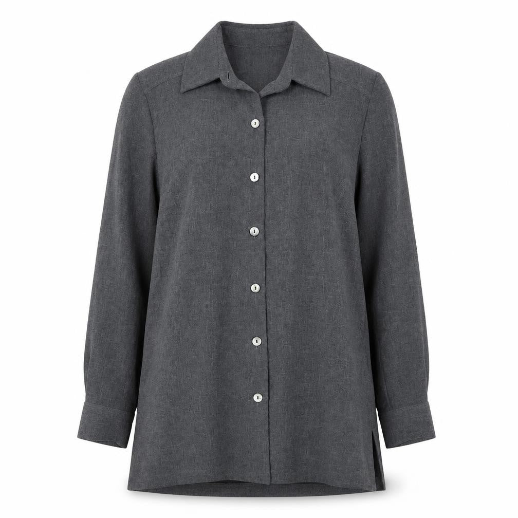 Eastex Women's Grey Button-Up Shirt - Size 10