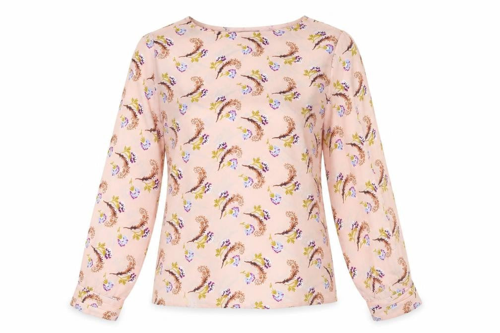 Banana Republic Women's Pink Floral Blouse, M, Spring Chic