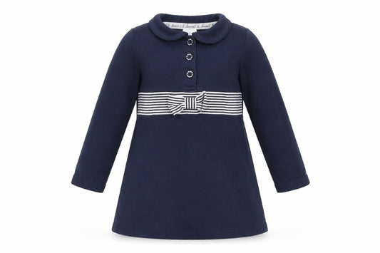 Front view of Jasper Conran girls’ blue shirt dress 18-24 months