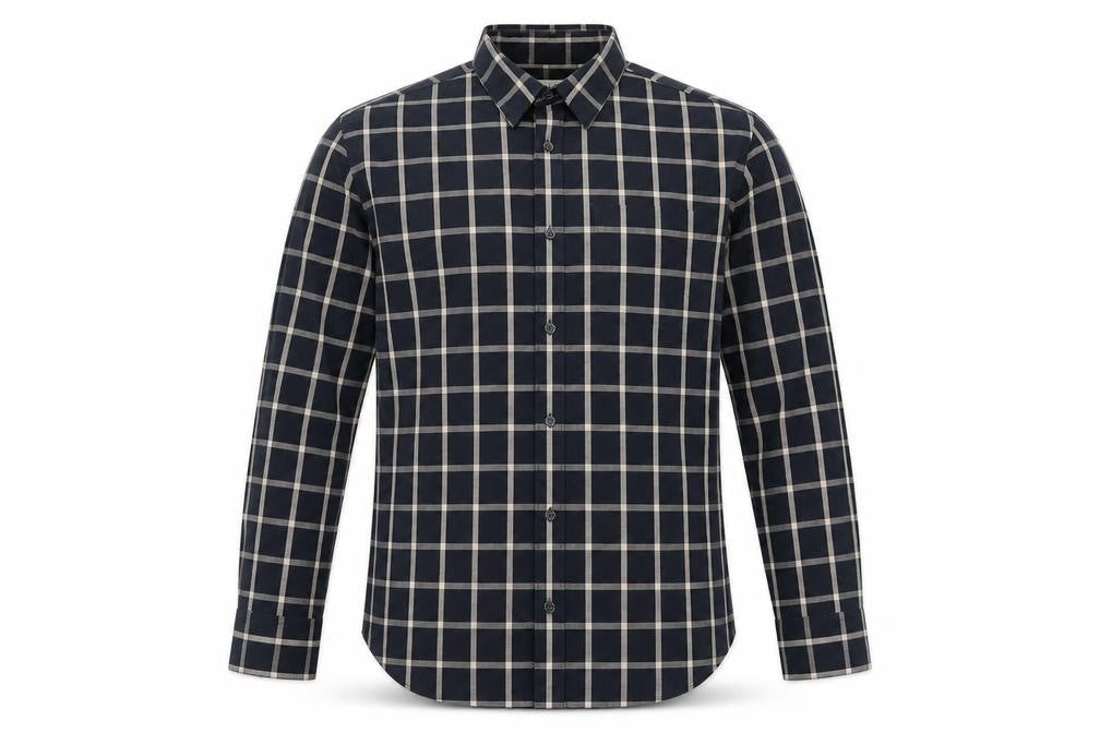 Jasper Conran Men's Blue Check Long Sleeve Shirt M