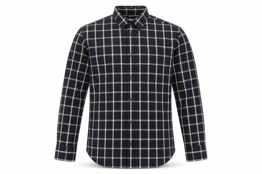 Jasper Conran Men's Blue Check Long Sleeve Shirt M