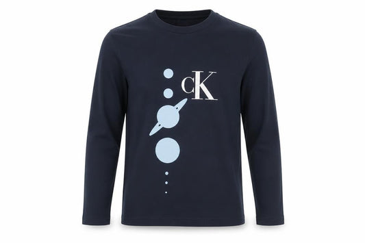 Calvin Klein Boys Blue Graphic Print Long Sleeve T-Shirt M