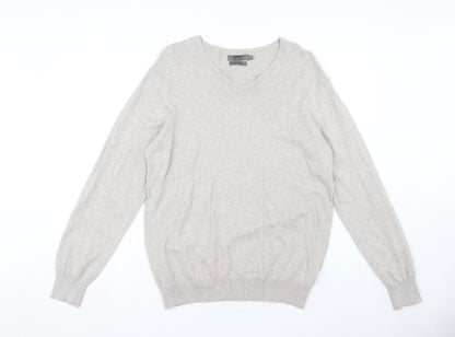 Jeff Banks Men's Beige V-Neck Pullover Jumper M