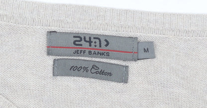 Jeff Banks Men's Beige V-Neck Pullover Jumper M