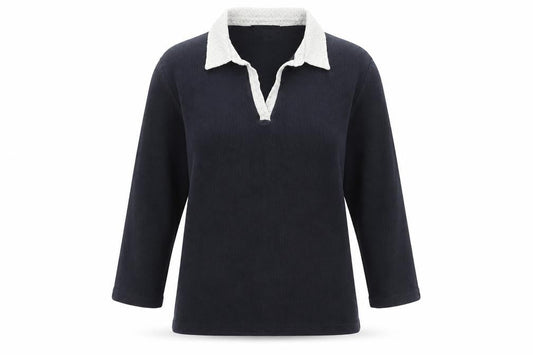 Viyella Womens Blue 3/4 Sleeve Polo Shirt, M