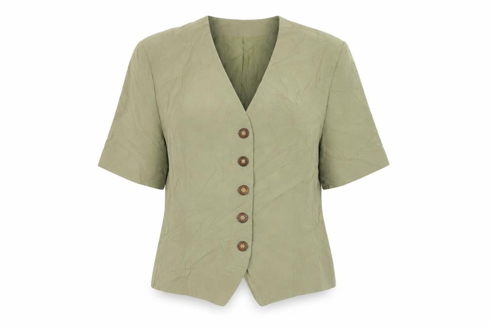 Jacques Vert Women's Green Short Sleeve Blazer Size 14