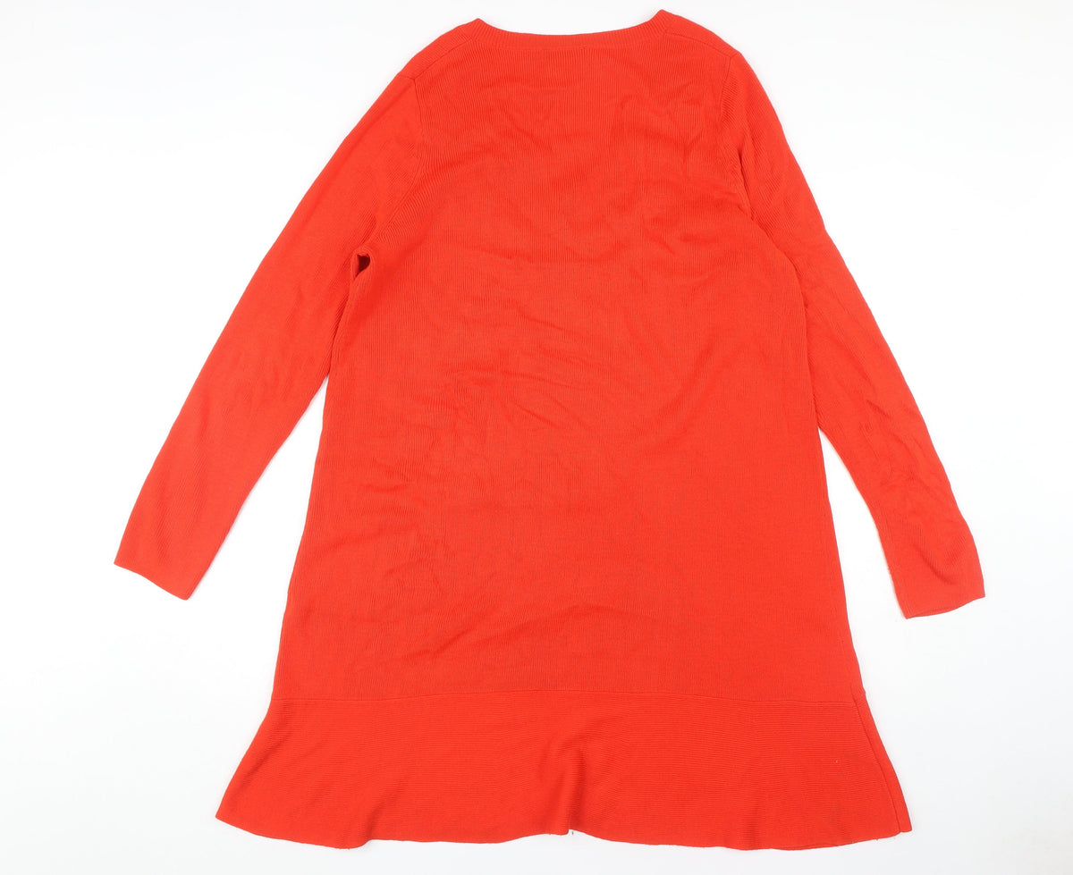 ASOS Women's Red Long Sleeve Knit Dress Size 12