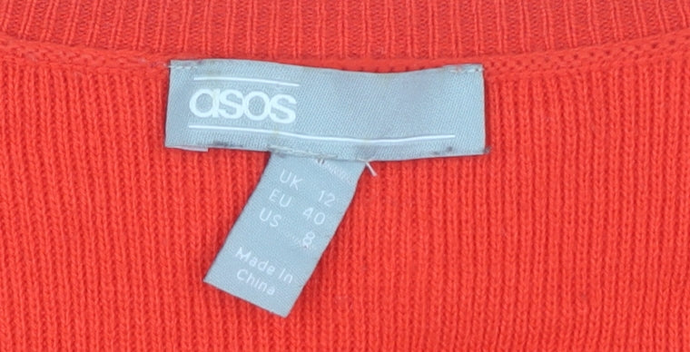 ASOS Women's Red Long Sleeve Knit Dress Size 12