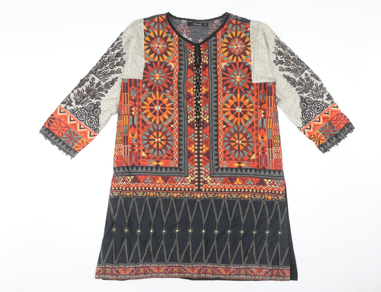 Khaadi Women's Multicoloured Geometric Dress Size 10
