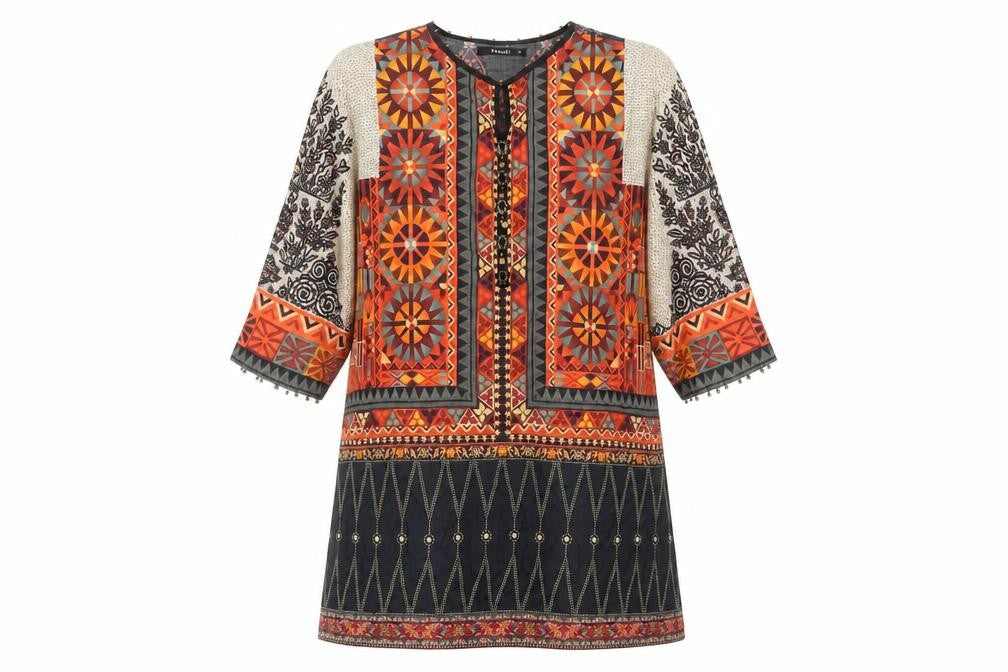 Khaadi Women's Multicoloured Geometric Dress Size 10