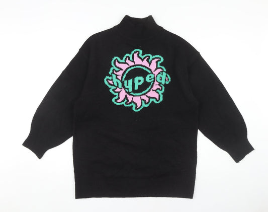 H&M Women's Black High Neck Pullover Jumper XS