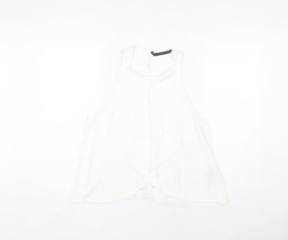 Zara Trafaluc Women's White Sleeveless Blouse, Size S