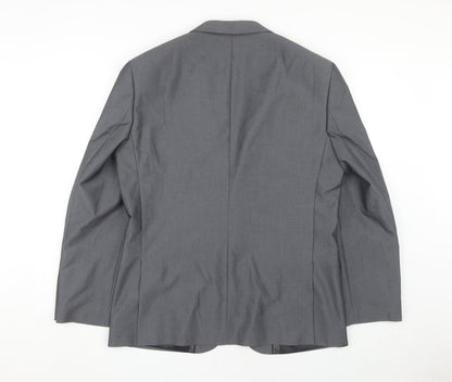 Fellini Men's Grey Single-Breasted Blazer, 42R