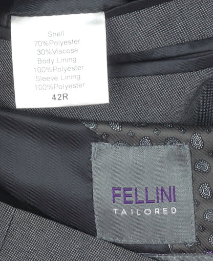 Fellini Men's Grey Single-Breasted Blazer, 42R