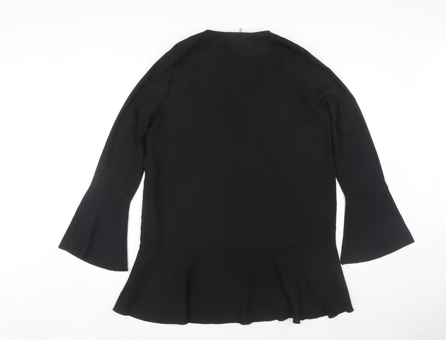 PrettyLittleThing Women’s Black V-Neck Flared Sleeve Dress