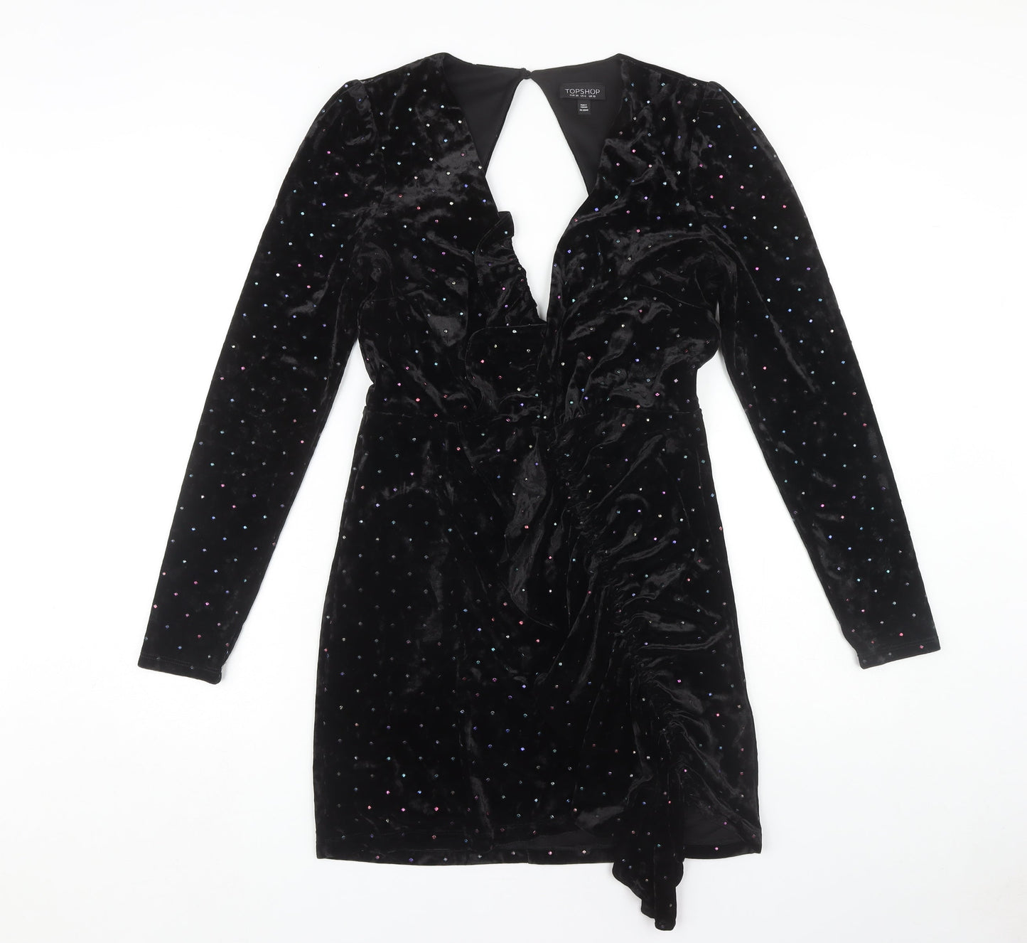 Topshop Women's Black Velvet Dress Size 10