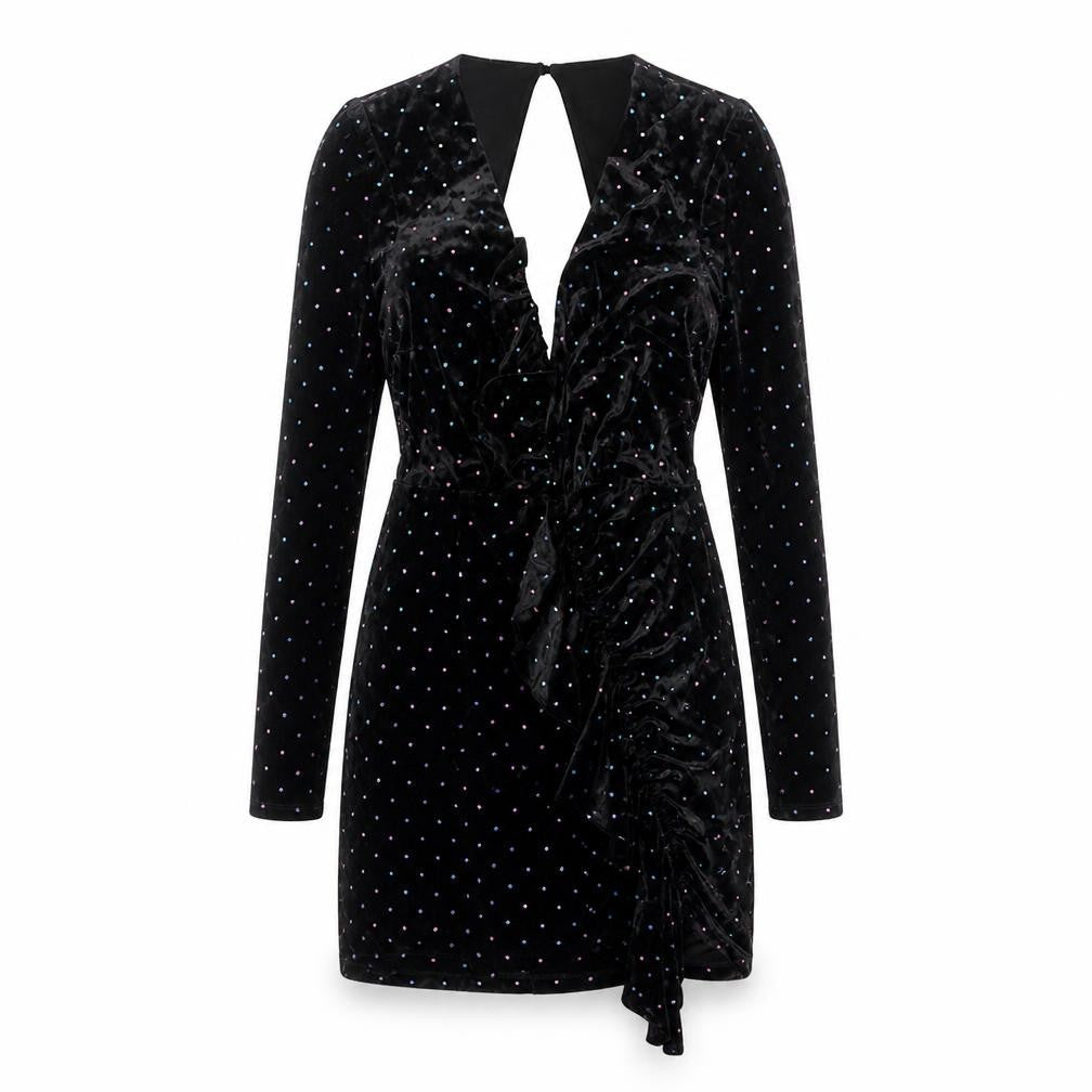 Topshop Women's Black Velvet Dress Size 10