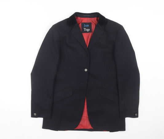 Just Togs Women's Blue Blazer Size 12 Lined Notch Lapel