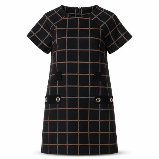 River Island Women's Black Check Shift Dress Size 14