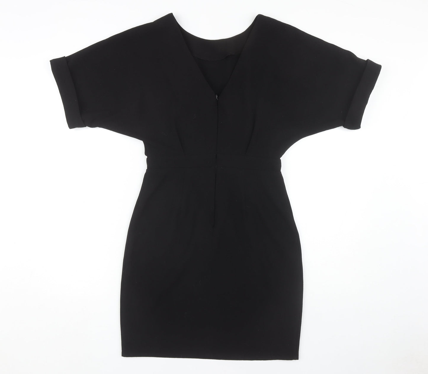 ASOS Women's Black Sheath Dress Size 10 V-Neck Classic