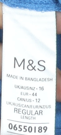 Marks & Spencer Women Blue V-Neck Dress Size 16