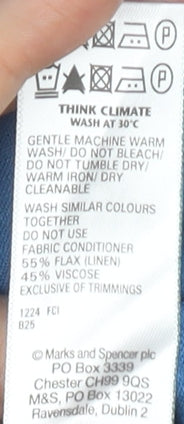 Marks & Spencer Women Blue V-Neck Dress Size 16