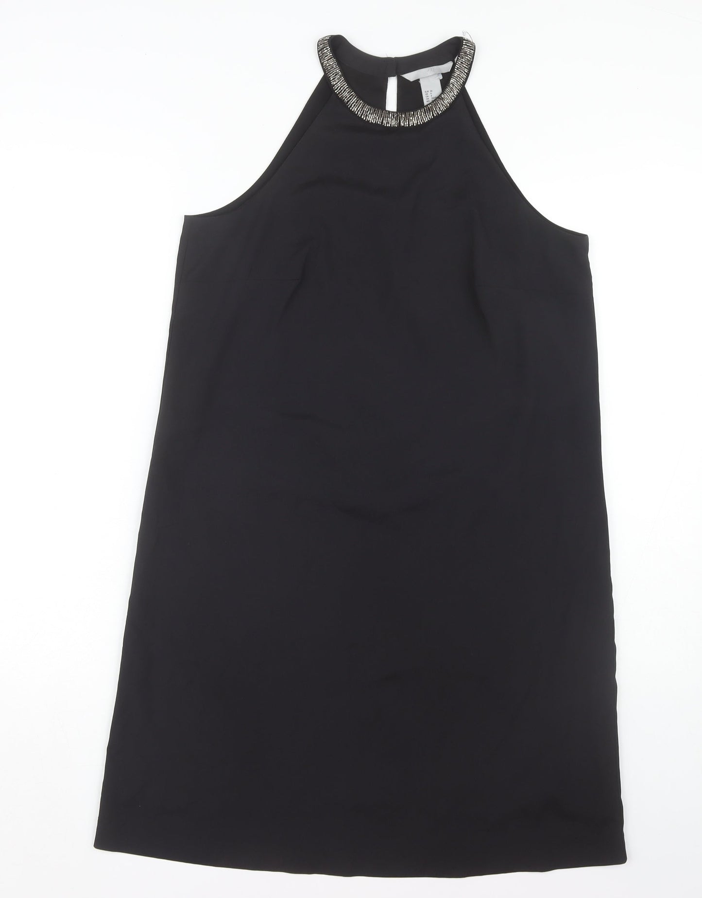 H&M Women's Black Sleeveless Beaded Dress, Size 8