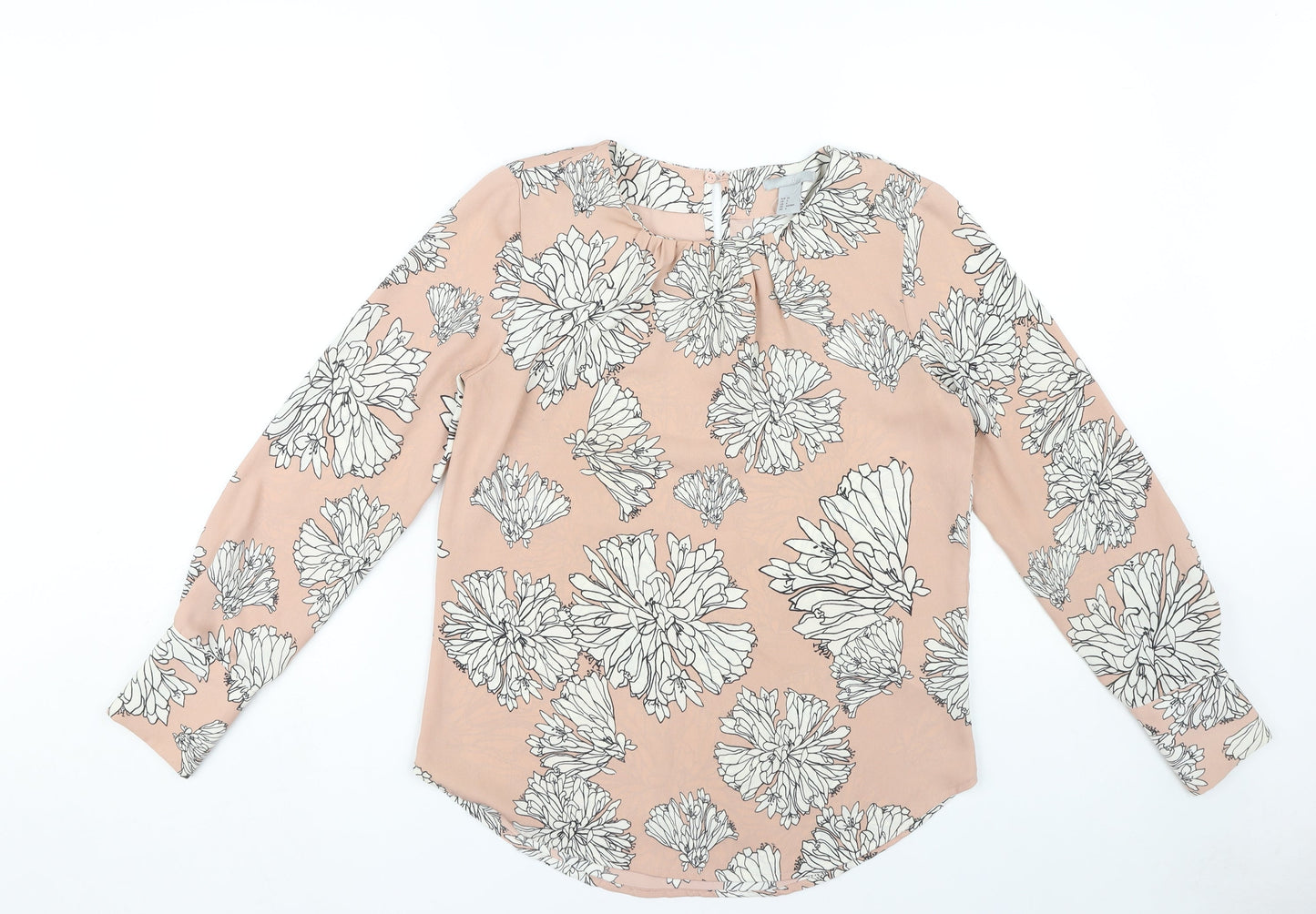 H&M Women’s Pink Floral Blouse Size 8