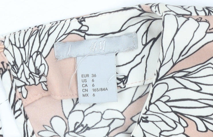 H&M Women’s Pink Floral Blouse Size 8