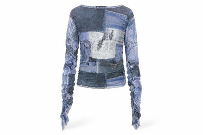 PRETTYLITTLETHING Women's Multicoloured Top, Size 6, Mesh Style