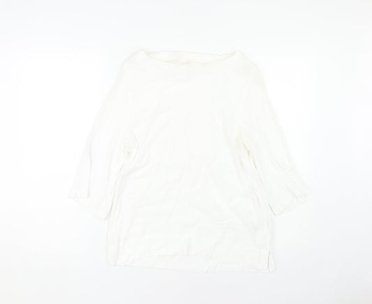 H&M Women's White 3/4 Sleeve Top, Size 10